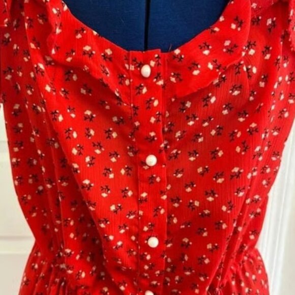 Shein Red Floral Ruffle Sundress - Picture 4 of 8